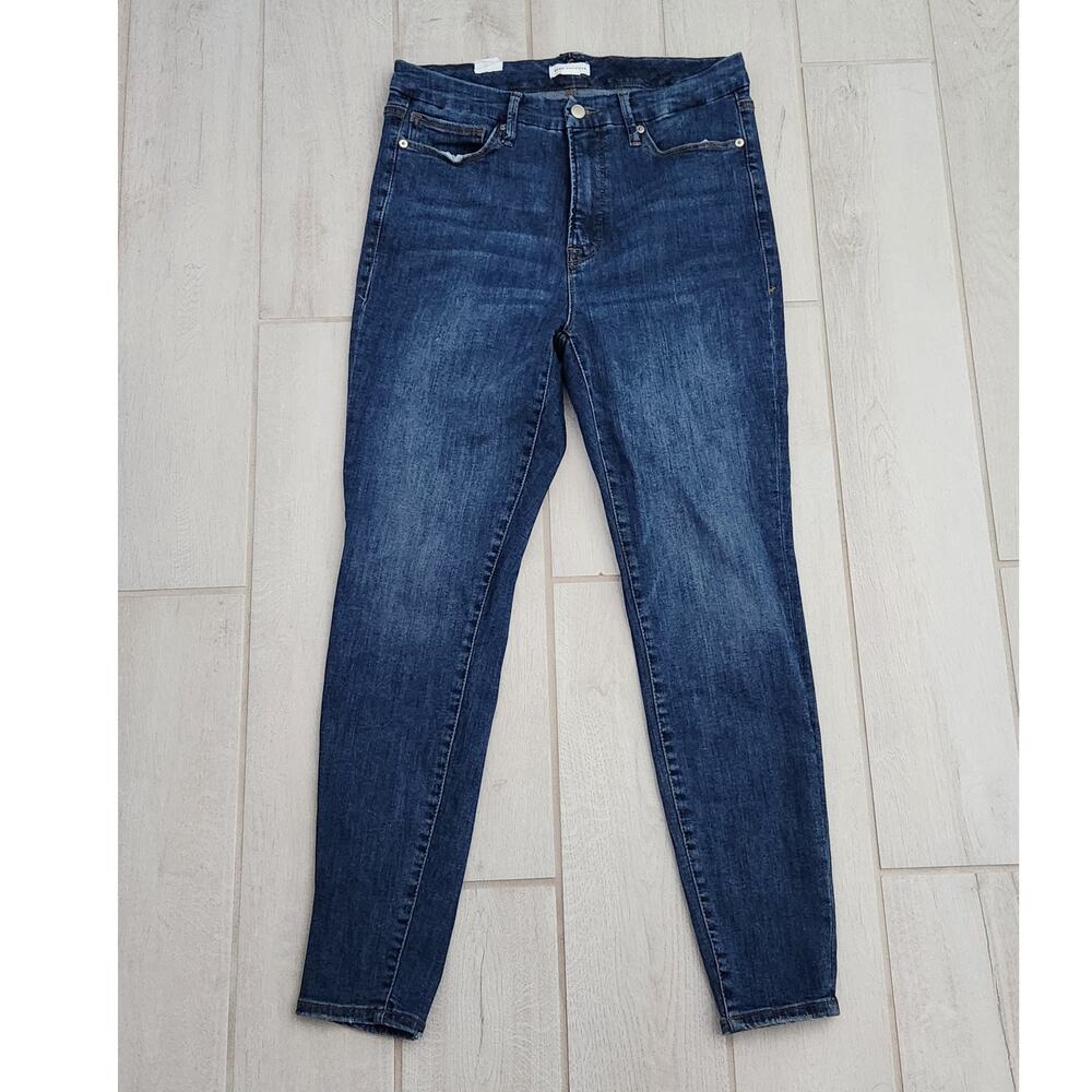 Good American Juniors Women's Size 15 Dark High Rise Skinny Pants Cotton Stretch